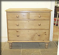 victorian pine chhest drawers small