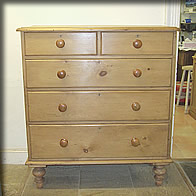 Quality victorian pine chest of drawers
