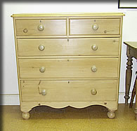 victorian pale pine chest drawers